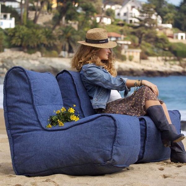 Twin Couch Einingasófi Blue Jazz Innanhúss baunapoki