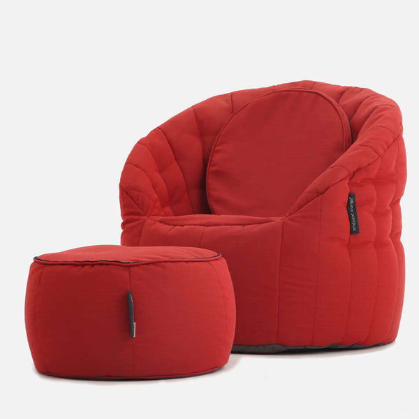 Butterfly Chaise Crimson Vibe sett (Sunbrella) útisett
