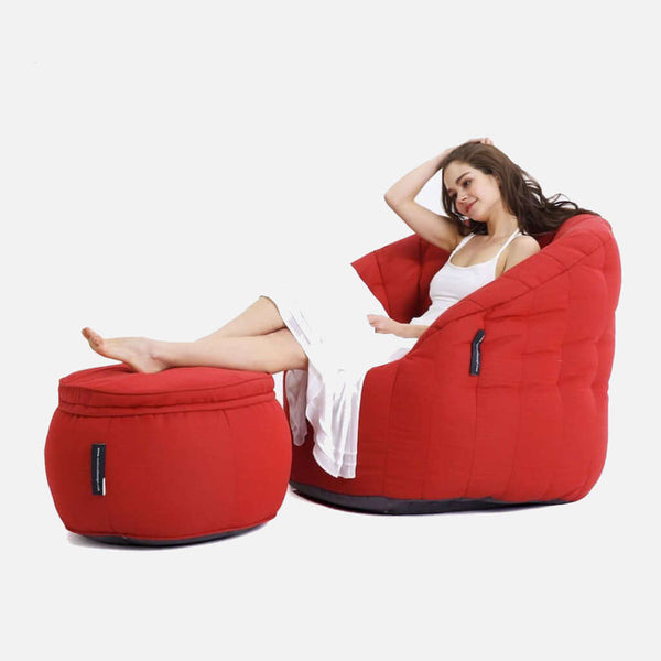 Butterfly Chaise Crimson Vibe sett (Sunbrella) útisett