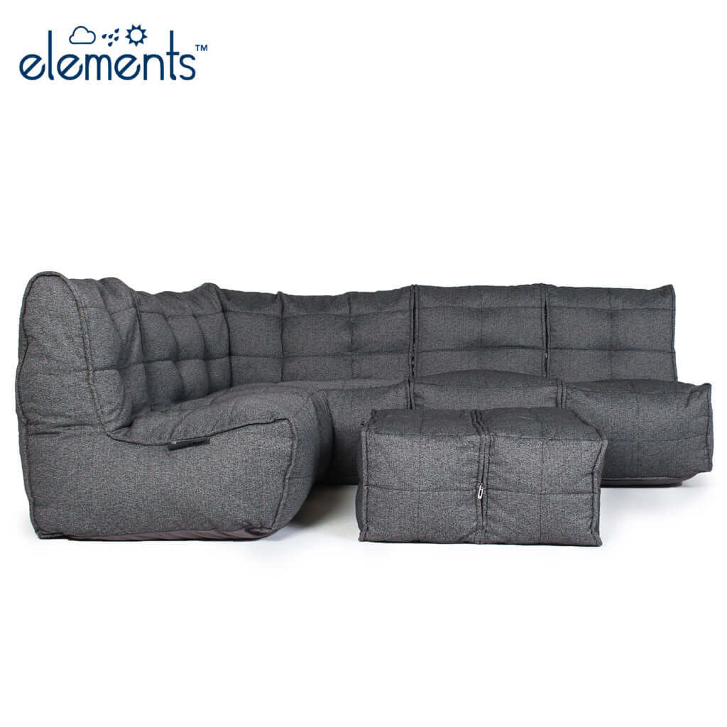 Mod 5 Living Lounge Modulsofa Titanium Weave Utendørs modulsofa