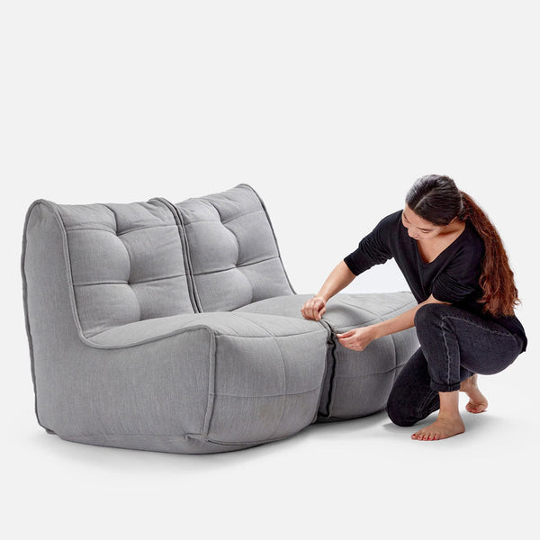 Twin Couch Einingasófi Keystone Gray innanhúss baunapoki