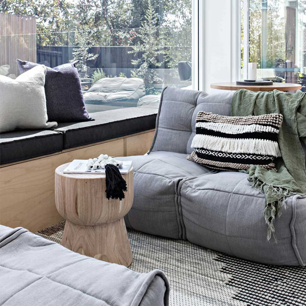 Twin Couch Einingasófi Keystone Gray innanhúss baunapoki