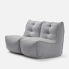 Twin Couch Einingasófi Keystone Gray innanhúss baunapoki