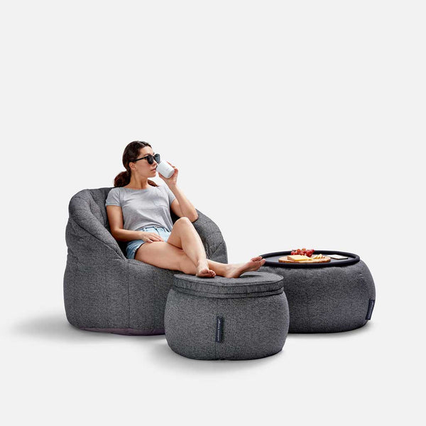 Wing Ottoman Titanium Weave Utendørs saccosekk