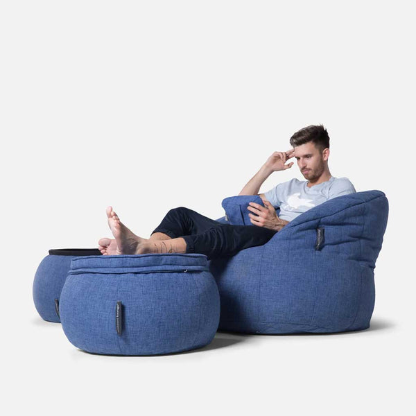 Wing Ottoman Blue Jazz Innedørs saccosekk