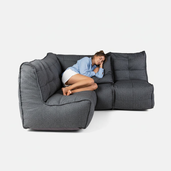 Mod 3 Cozy Corner Modulsofa Titanium Weave Utendørs modulsofa