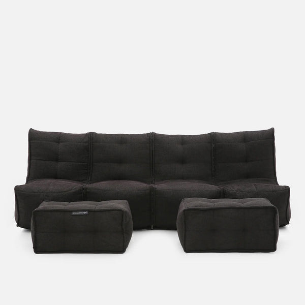 Mod 4 Quad Couch Einingasófi Black Sapphire Einingasófi til notkunar innandyra
