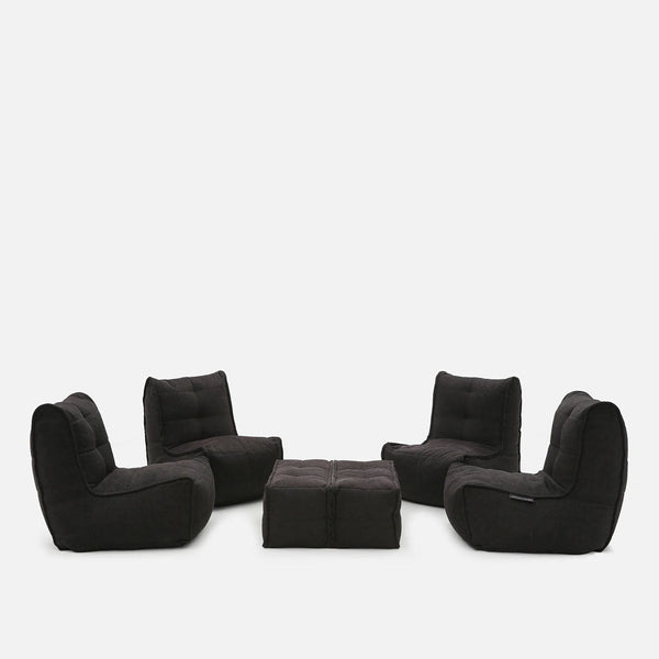 Mod 4 Quad Couch Einingasófi Black Sapphire Einingasófi til notkunar innandyra