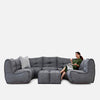 Mod 6 Lounge Max Modulsofa Titanium Weave Utendørs modulsofa