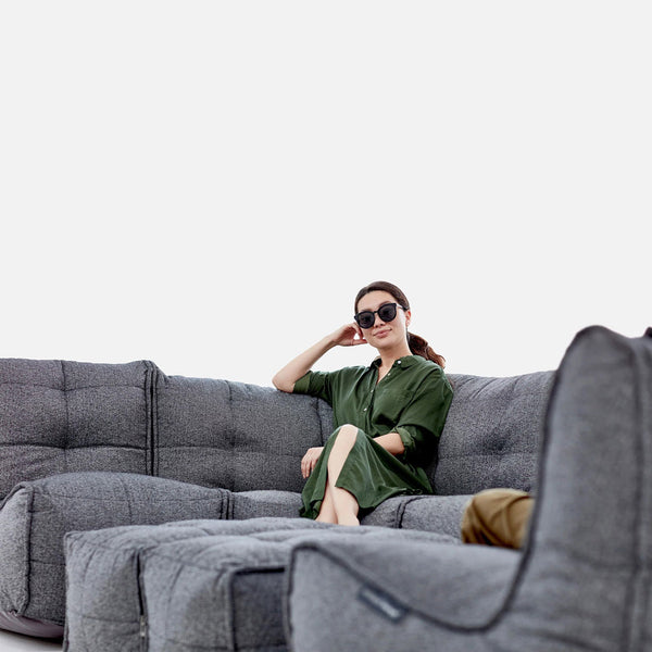 Mod 6 Lounge Max Modulsofa Titanium Weave Utendørs modulsofa