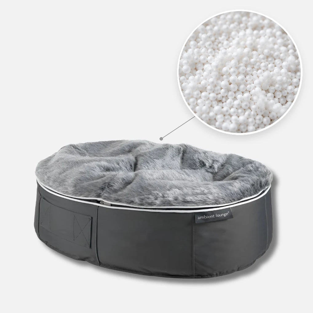 Hundeseng Supernova Gray Wolf M med detalj av perlefyll i sirkel