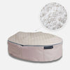 Hundeseng Sandstorm Thermo Quilt Beige S med detalj av perlefyll i sirkel