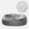 Hundeseng Supernova Silken Gray M med detalj av perlefyll i sirkel
