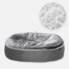 Hundeseng Supernova Silken Gray S med detalj av perlefyll i sirkel