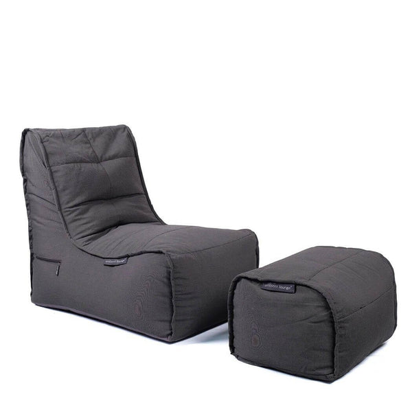 Ottoman Deluxe Black Rock (Sunbrella) Utendørs saccosekk